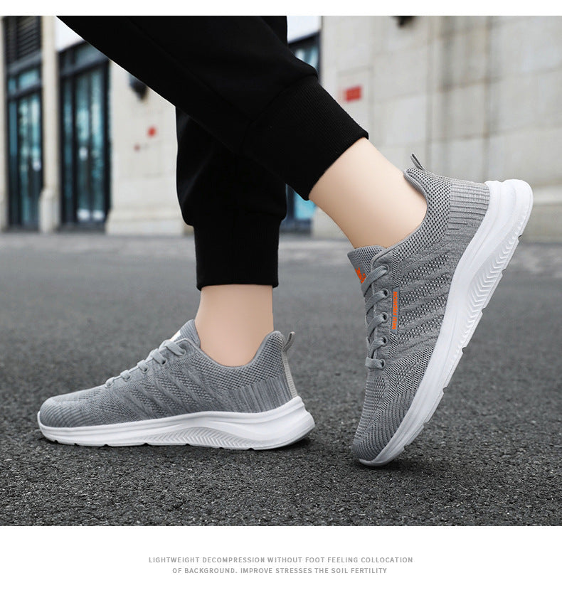Men's Shoes 2026 Summer Running Shoes Cross-Border Wholesale Single Shoes Korean Style Soft Sole Breathable Sports Shoes