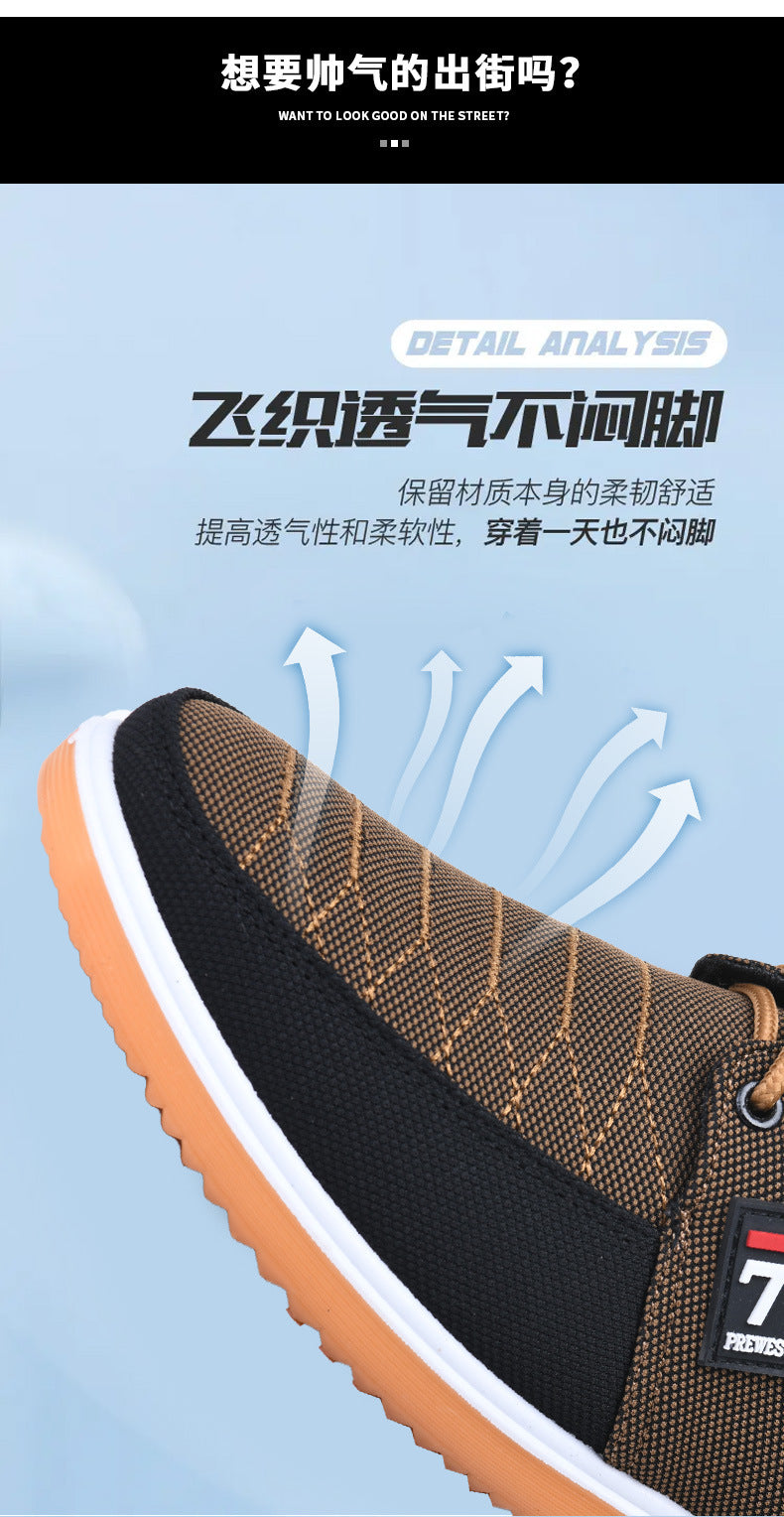 Breathable and Wear-Resistant Work Shoes, New Autumn Running Shoes, Lightweight Rubber Sole, Versatile Cloth Shoes for Drivers, Men's Shoes