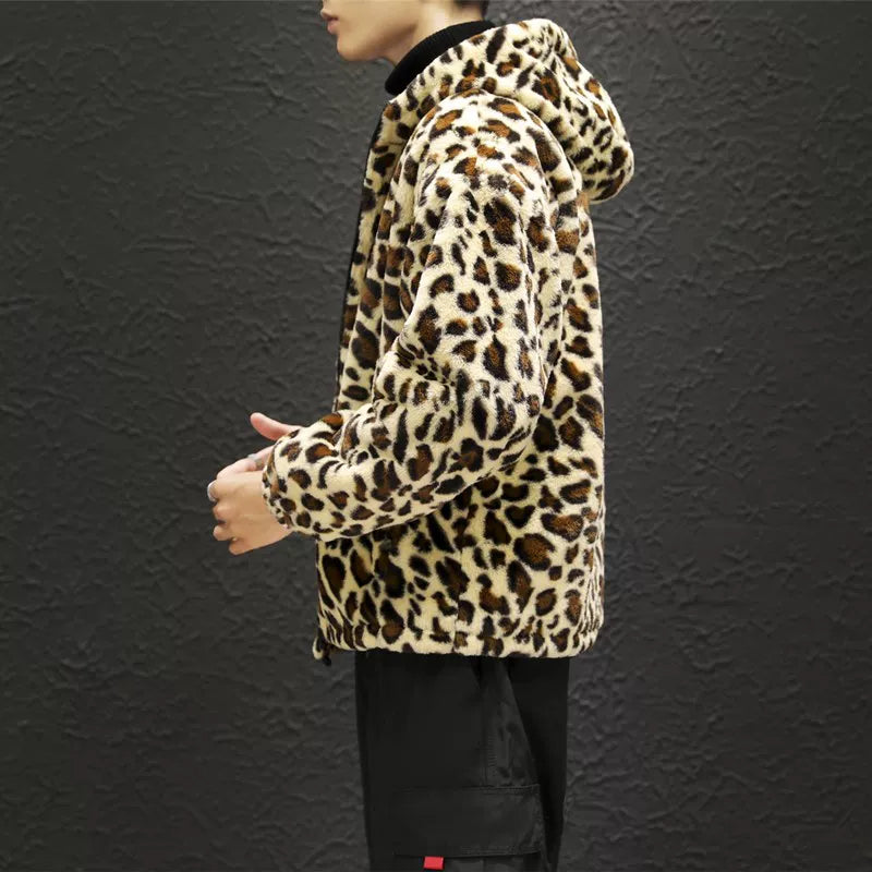 2025 Fall/winter Leopard Print Jacket Loose and Comfortable Cotton-padded Jacket Fashion Men's and Women's Autumn Warm Jacket