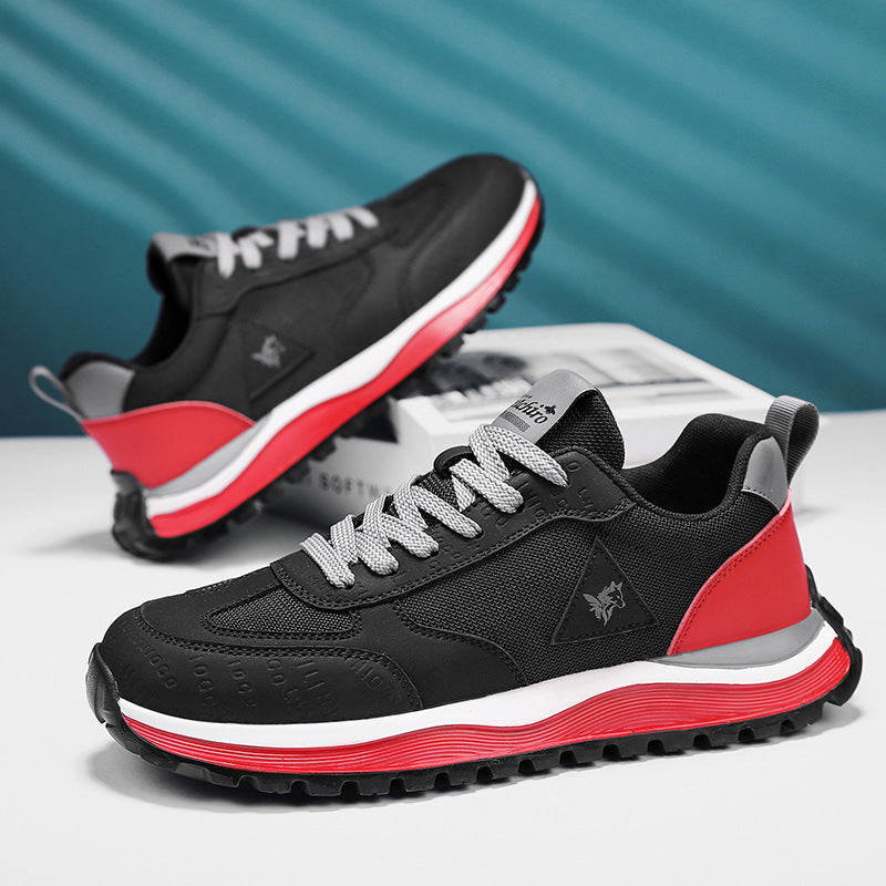 Summer Sports Shoes for Men, Casual Running Shoes, Breathable Mesh Shock-Absorbing Lightweight Soft-Soled British Style Men's Shoes, Moral Training Shoes