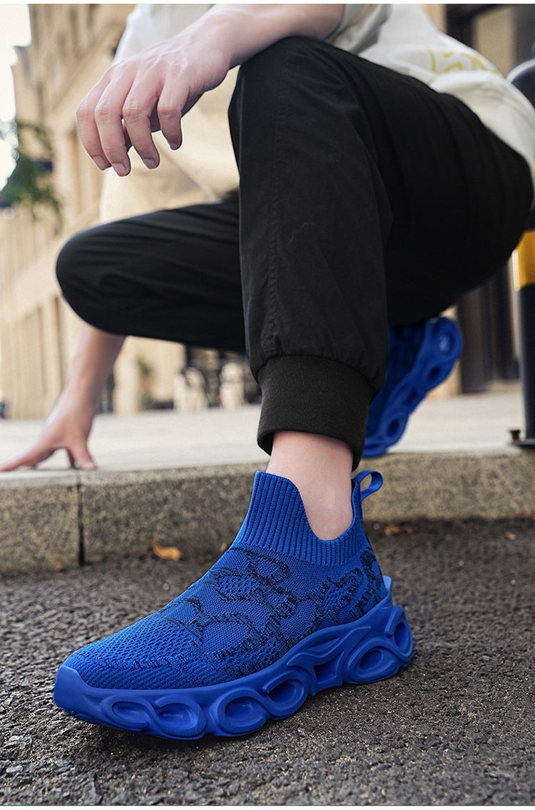 Men's Shoes Summer Breathable Flying Knitting Socks Men's Mesh Shoes Casual sneaker Blade Cross-border plus size Running Shoes Trendy