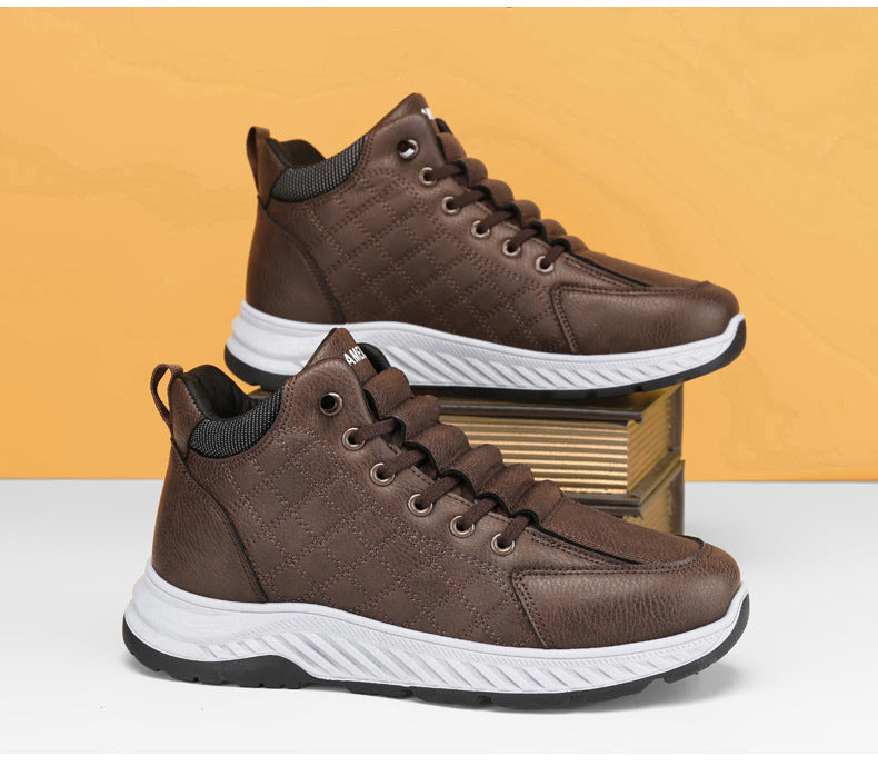 Casual Sports Leather Shoes Men's 2025 New Soft Sole Non-Slip Wear-Resistant Lightweight Fashionable Breathable Forrest Gump Shoes sneaker