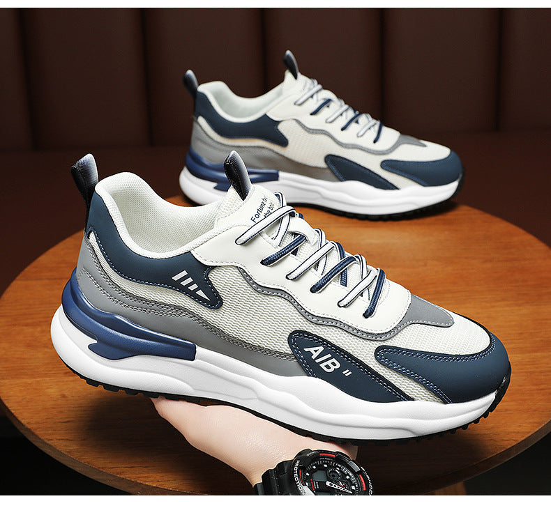 2025 Summer New All-match Men's Shoes Mesh Breathable Lightweight Soft Sole Running Shoes Men's Casual Sports Trendy Shoes