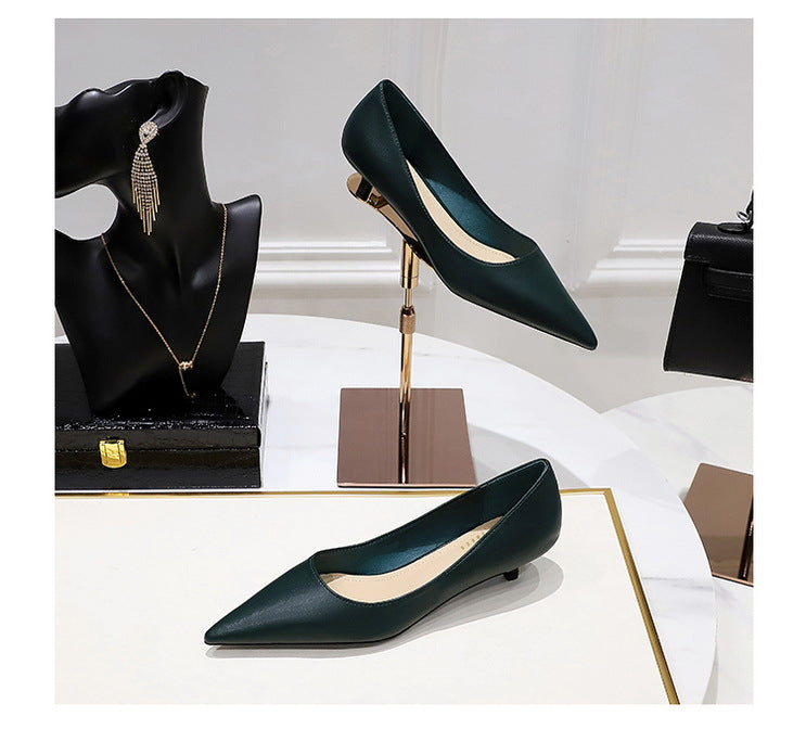 Fashion pointed toe mid heeled shoes 4 cm Stilettos Occupation OL Office shoes low-heel women shoes Kitten high heels Pumps Lady