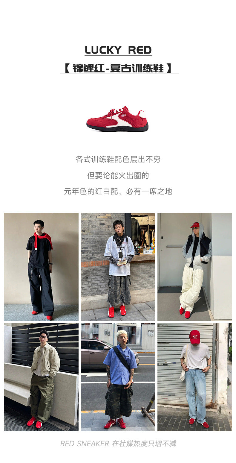 Mra Koi Racing Shoes Men's 2026 New Spring Sports Casual Sneakers Flat German Training Shoes Retro Training Shoes