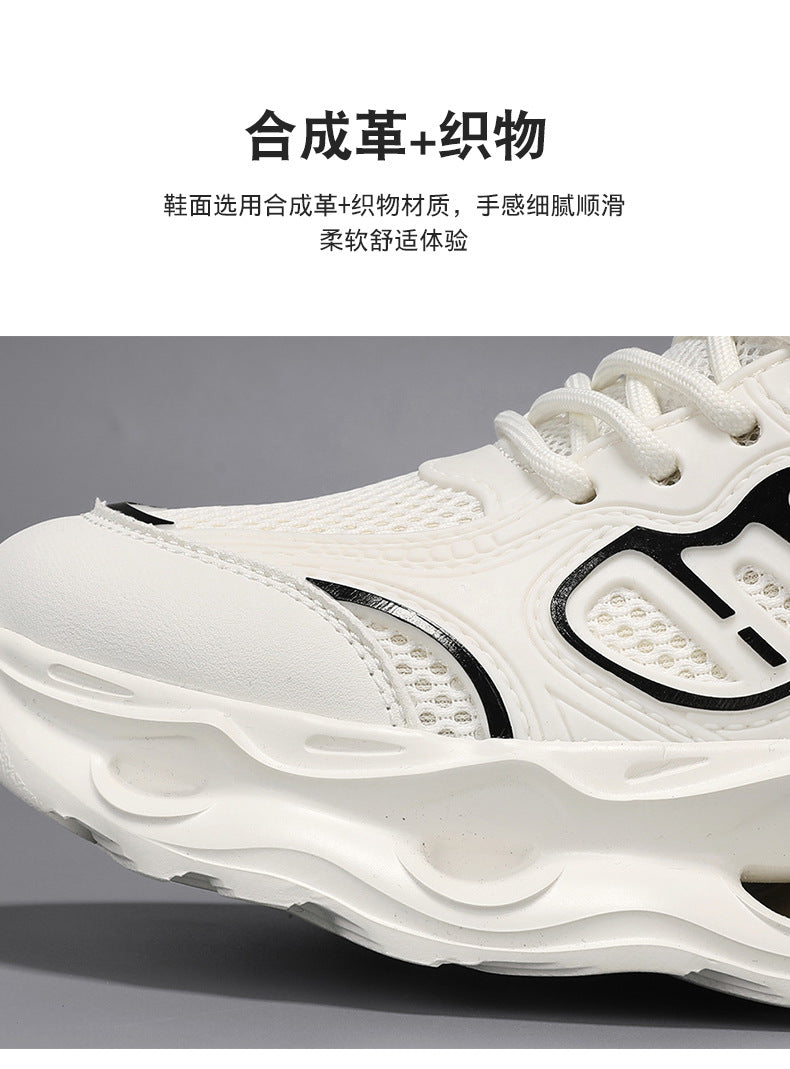 Warrior Men's Shoes 2026 New Model Breathable Hollow Soft Sole Shock Absorbing Lightweight Running Casual Sports Versatile Dad Sneakers