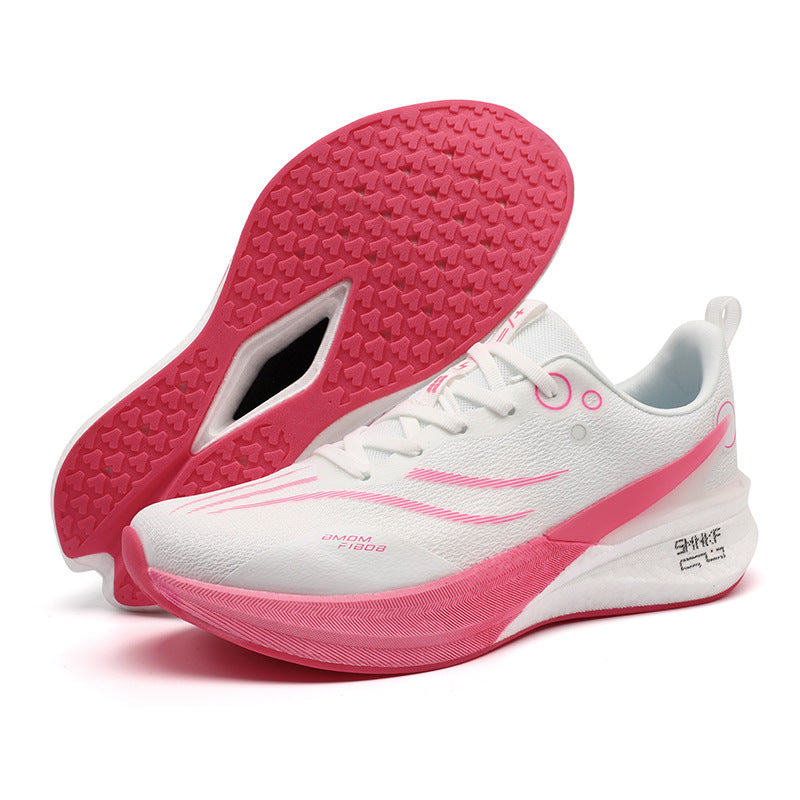 Running Shoes, Sports Shoes, Racing Shock-Absorbing Ultra-Light Running Shoes for Male Teenagers and Students, Carbon Plate Racing Breathable Fly-Woven Mesh