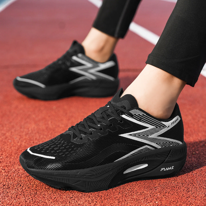 Marathon Carbon Plate Running Shoes for Men and Women, Ultra-Light Shock-Absorbing Shoes for Junior High School Students, Physical Testing Competitions, Racing Professional Sports Shoes, Lightweight