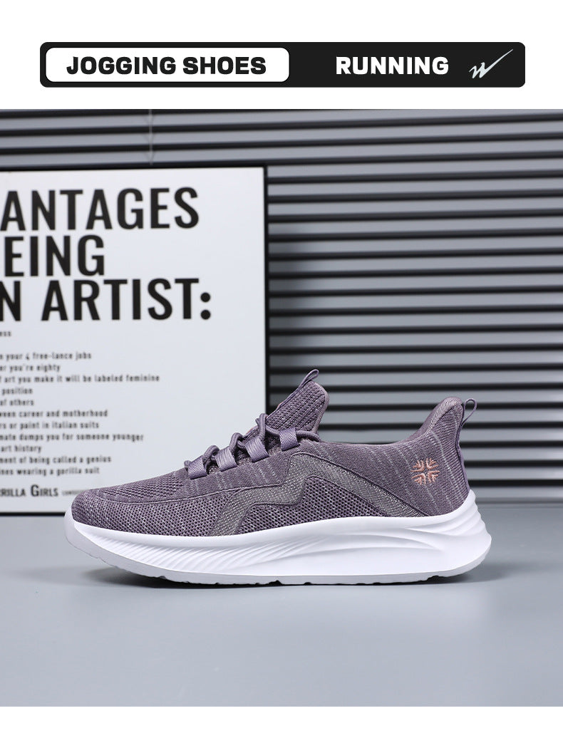 Summer New Style Walking Shoes, Shallow-Mouthed Women's Shoes, Casual Running Shoes, Comfortable Mom Shoes, Breathable Middle-Aged and Elderly Sports Shoes