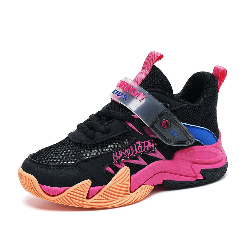 Summer New Children's Wear-Resistant Running Shoes, Mesh Breathable Casual Sports Shoes for Primary School Students, Trendy Lightweight Basketball Shoes