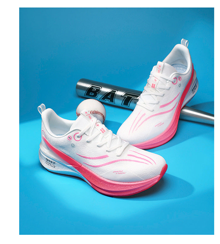 Running Shoes, Sports Shoes, Racing Shock-Absorbing Ultra-Light Running Shoes for Male Teenagers and Students, Carbon Plate Racing Breathable Fly-Woven Mesh