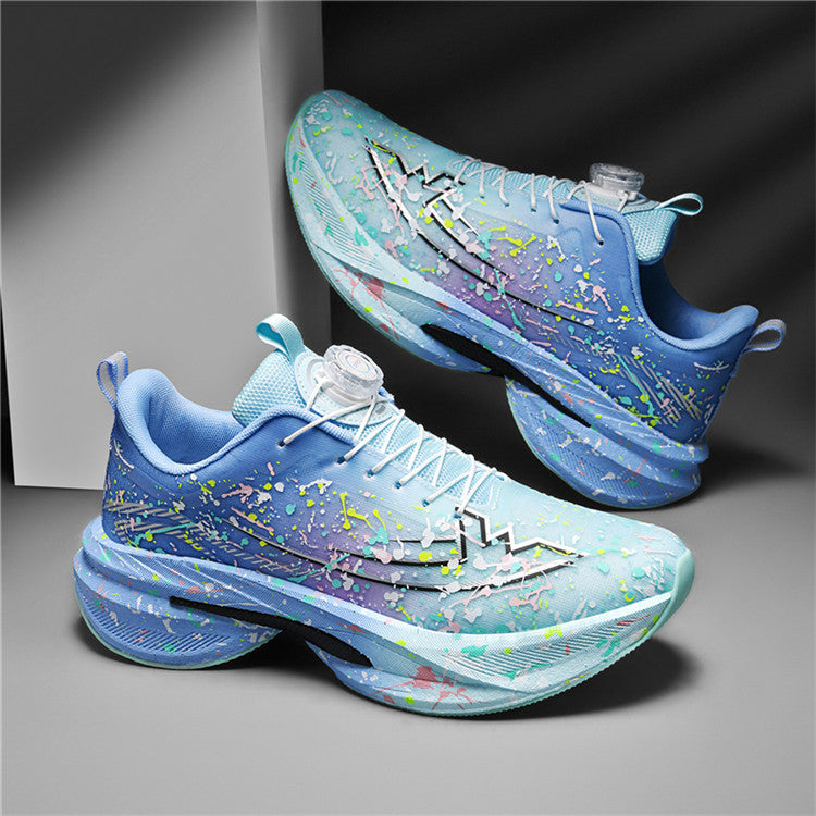 Men's and Women's Same Style Running Shoes Carbon Plate Running Shoes Luminous Camouflage Swivel Buckle Casual Shoes Long-Distance Running Exercise Professional Sports Shoes
