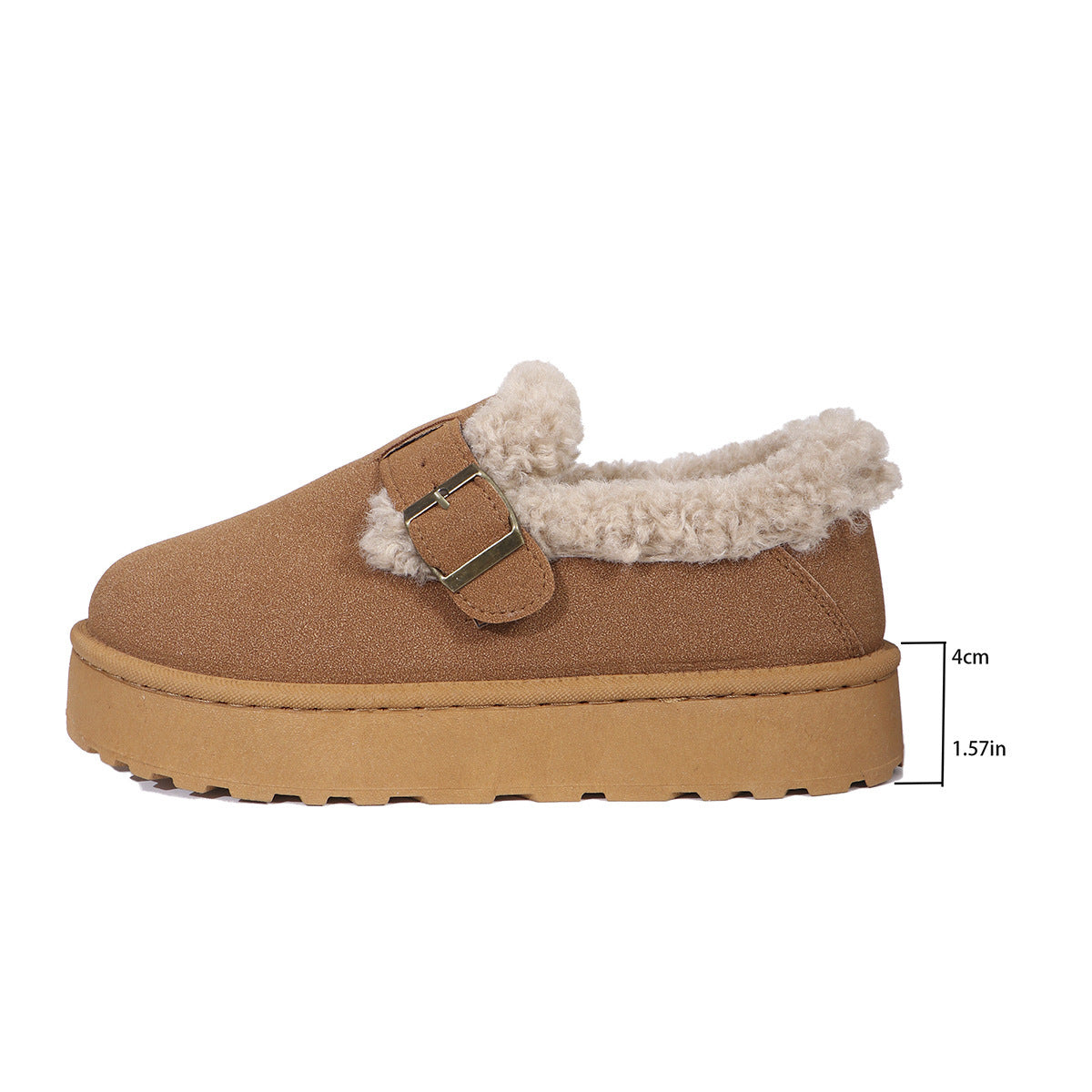 Retro Birkenstock Snow Shoes for Women, Fleece-Lined Loafers, 2026 New Winter Style, Slip-On Thick-Soled Warm Cotton Shoes