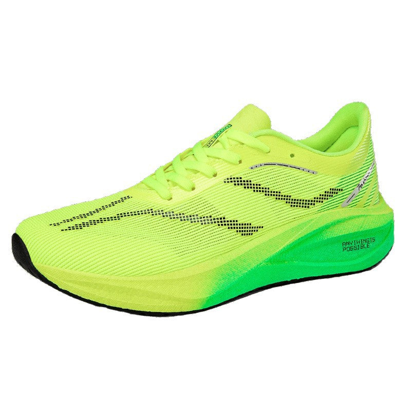 Summer Single Mesh Breathable Carbon Plate Running Shoes for Men, Body Test, High School Entrance Examination Racing Students, Professional Sports Shoes, Shock-Absorbing Running Shoes for Women