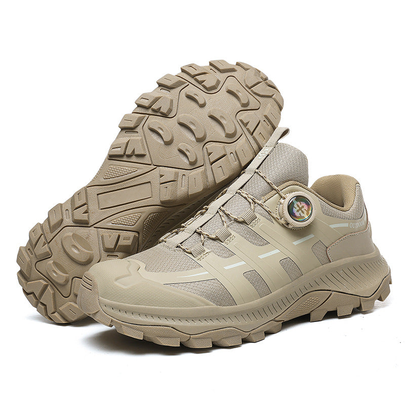 Rotating Buckle Anti-Slip Hiking Shoes for Men, Water-Repellent Cross-Country Running Shoes, Cushioning Outdoor Sports Shoes, Wear-Resistant Hiking Shoes