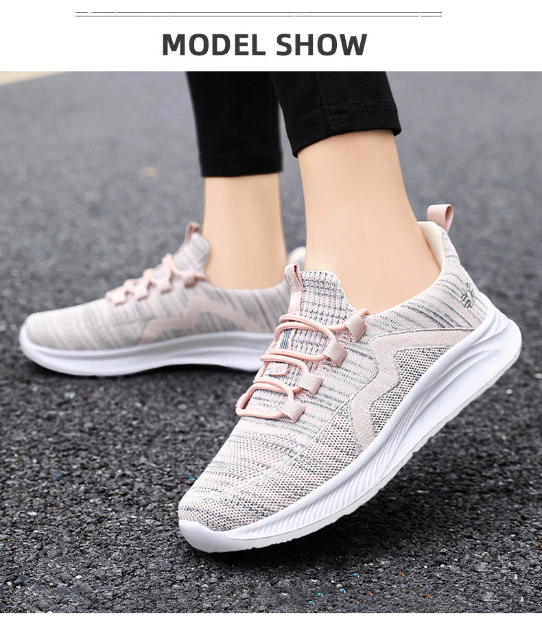 Summer New Style Walking Shoes, Shallow-Mouthed Women's Shoes, Casual Running Shoes, Comfortable Mom Shoes, Breathable Middle-Aged and Elderly Sports Shoes
