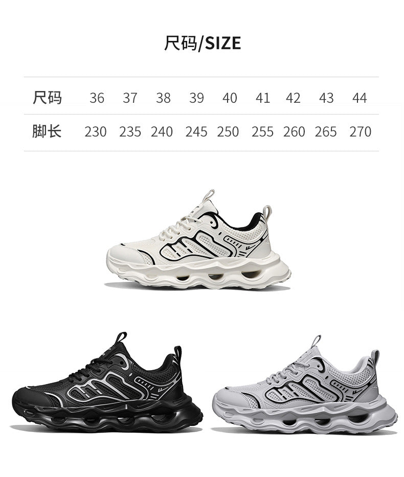 Warrior Men's Shoes 2026 New Model Breathable Hollow Soft Sole Shock Absorbing Lightweight Running Casual Sports Versatile Dad Sneakers