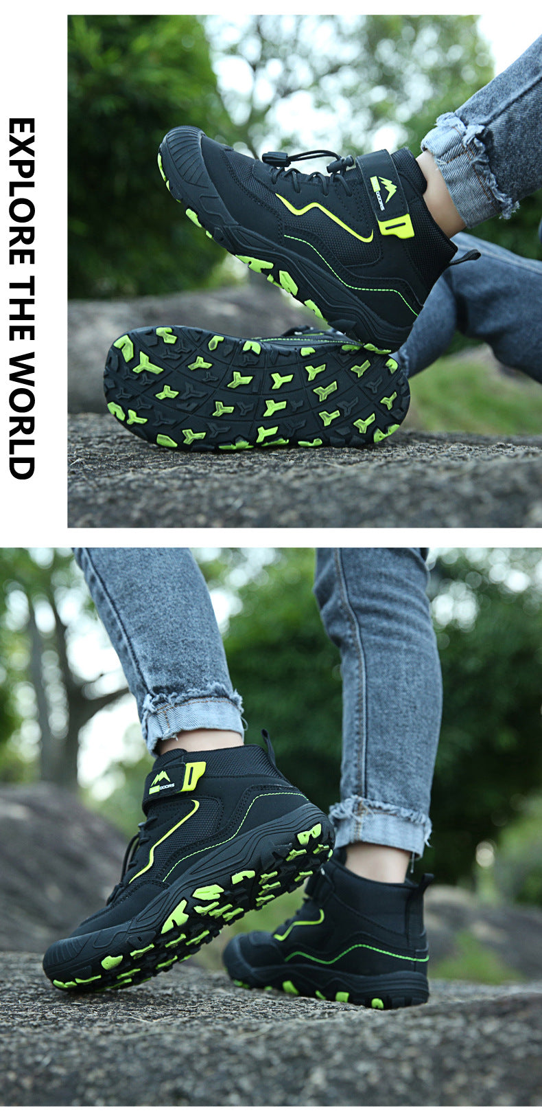 Cross-border Running Shoes Children's Shoes Amazon Outdoor sneaker Autumn and Winter Trendy Children's Anti-slip Shoes Large Children's Mountaineering Shoes