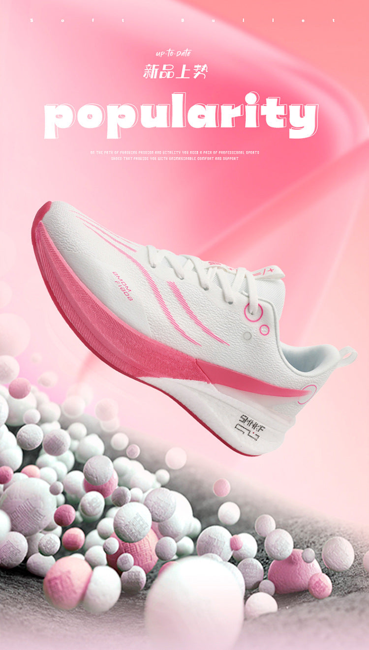 Running Shoes, Sports Shoes, Racing Shock-Absorbing Ultra-Light Running Shoes for Male Teenagers and Students, Carbon Plate Racing Breathable Fly-Woven Mesh