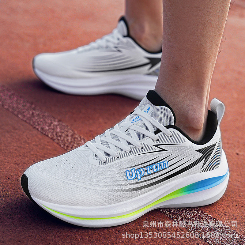 Up run2024 autumn new fashion lightweight running shoes teenagers students running shoes soft bottom leather sneaker