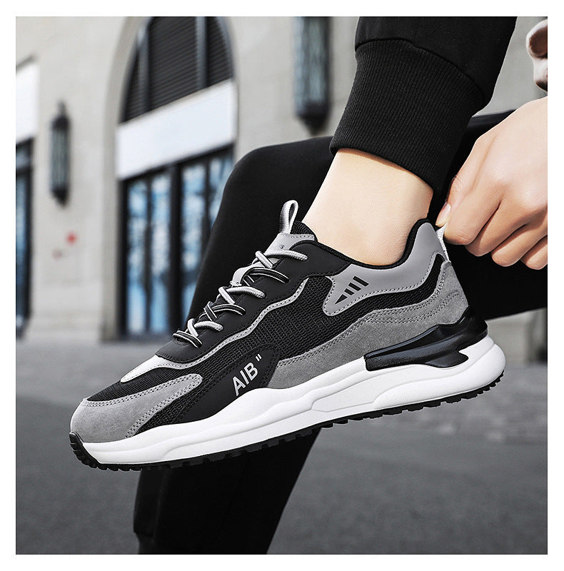2025 Summer New All-match Men's Shoes Mesh Breathable Lightweight Soft Sole Running Shoes Men's Casual Sports Trendy Shoes