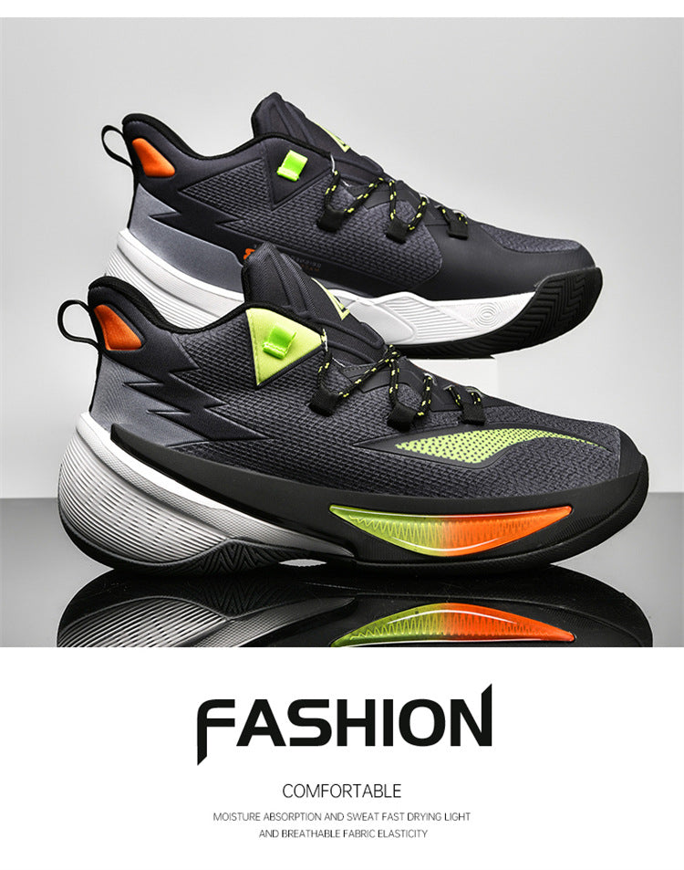 Basketball Shoes Men's and Women's Non-slip Wear-resistant Practical Training Shoes Mesh Breathable Running Sneakers for Teenagers and Students
