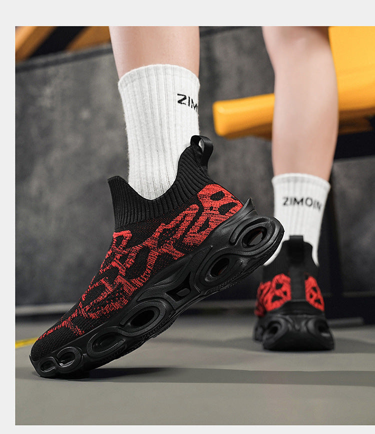 Men's Shoes Summer Breathable Flying Knitting Socks Men's Mesh Shoes Casual sneaker Blade Cross-border plus size Running Shoes Trendy