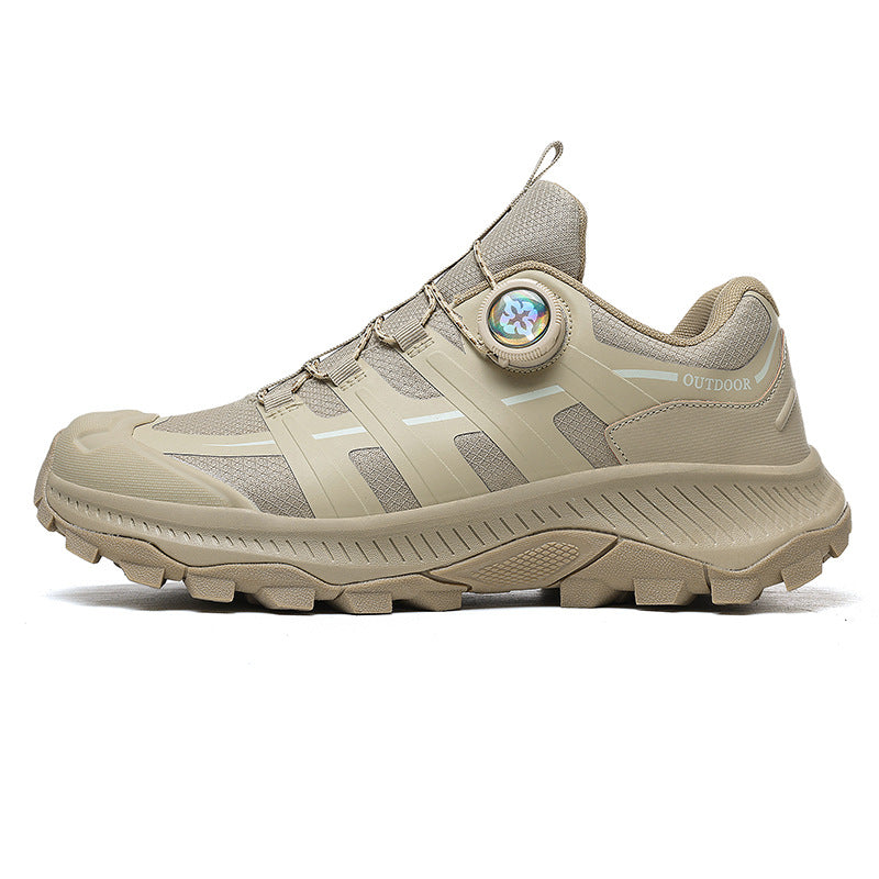 Rotating Buckle Anti-Slip Hiking Shoes for Men, Water-Repellent Cross-Country Running Shoes, Cushioning Outdoor Sports Shoes, Wear-Resistant Hiking Shoes