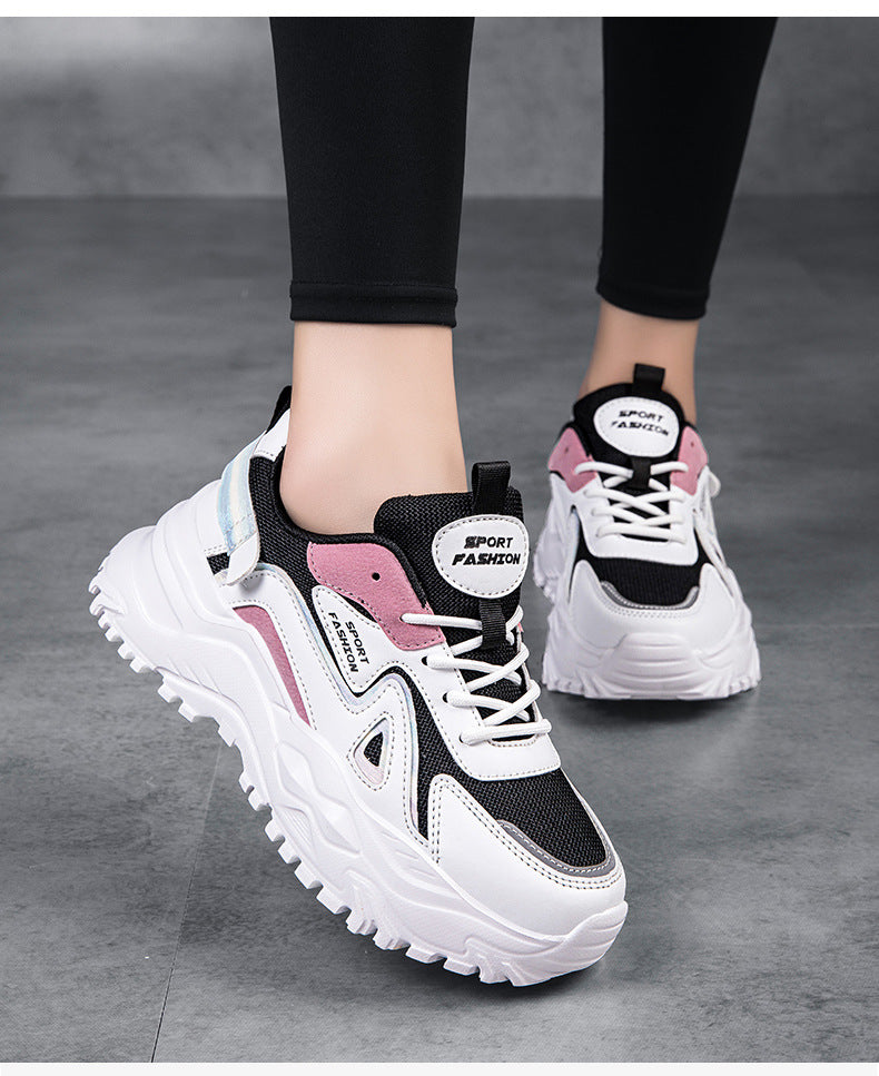 Spring and Summer New Sports Dad Shoes, Women's Casual Shoes, Low-Top Sports Shoes, Flat-Soled Platform Shoes, Lightweight Shoes