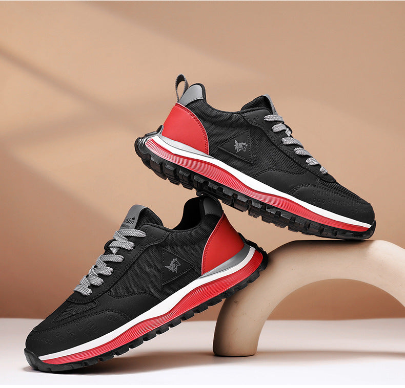 Summer Sports Shoes for Men, Casual Running Shoes, Breathable Mesh Shock-Absorbing Lightweight Soft-Soled British Style Men's Shoes, Moral Training Shoes