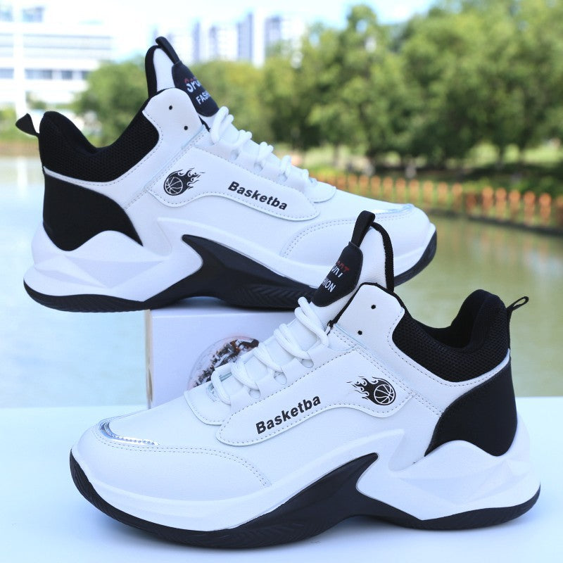 2025 New Basketball Shoes, Autum Men's Shoes, Wear-Resistant, Non-Slip, Student Running Shoes, Waterproof Leather High-Top Sports Shoes