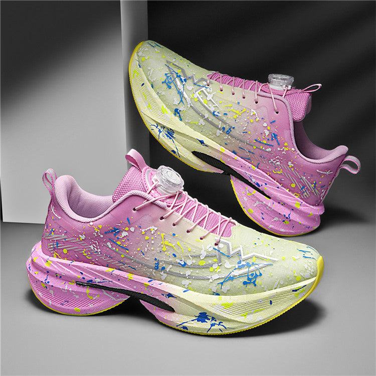 Men's and Women's Same Style Running Shoes Carbon Plate Running Shoes Luminous Camouflage Swivel Buckle Casual Shoes Long-Distance Running Exercise Professional Sports Shoes
