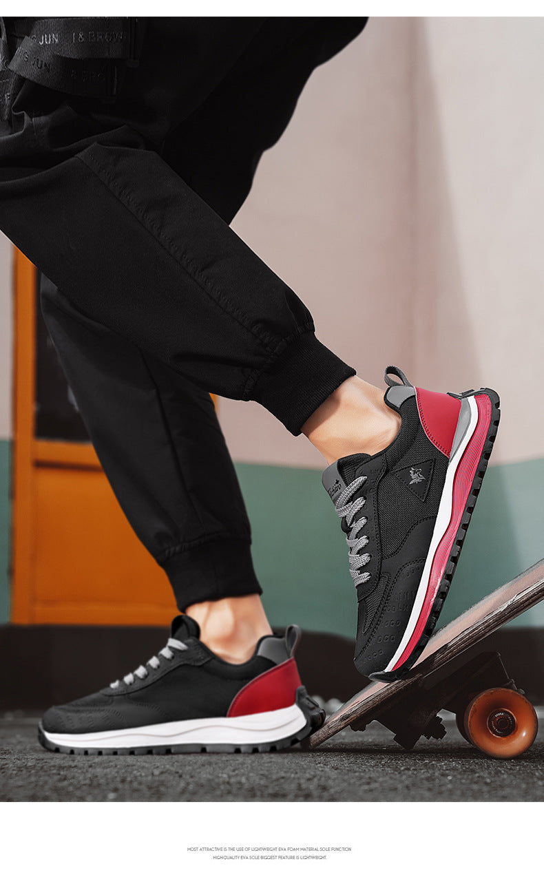 Summer Sports Shoes for Men, Casual Running Shoes, Breathable Mesh Shock-Absorbing Lightweight Soft-Soled British Style Men's Shoes, Moral Training Shoes