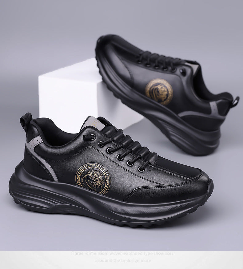 Men's Sports Shoes 2026 New Trendy Genuine Leather Lightweight Soft-Soled Soft-Surface Casual Shoes for Male Students Running Outdoor Men's Shoes