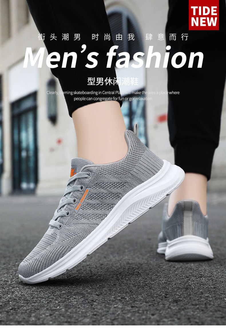 Men's Shoes 2026 Summer Running Shoes Cross-Border Wholesale Single Shoes Korean Style Soft Sole Breathable Sports Shoes
