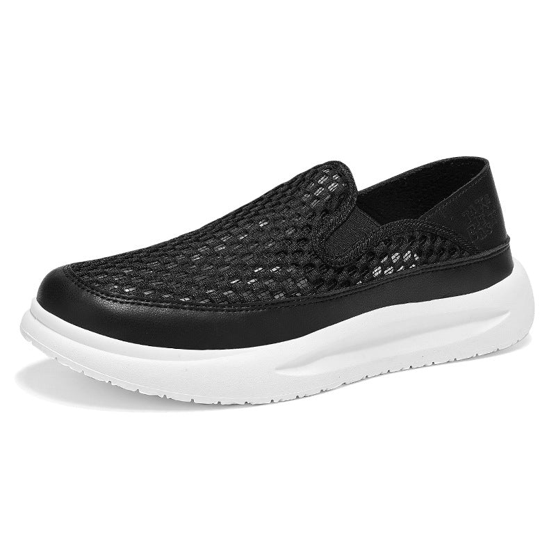 Quality Selection Men's Summer Sports Shoes 2025 Mesh Breathable Running Shoes One-Leg Outdoor Shock-Absorbing Running Shoes National Trend