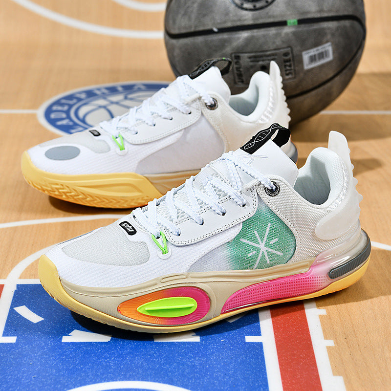 Basketball Shoes Men's New Breathable Non-slip Shock Absorption Wear-resistant Rebound Practical Training Shoes Sports Shoes for Young Students