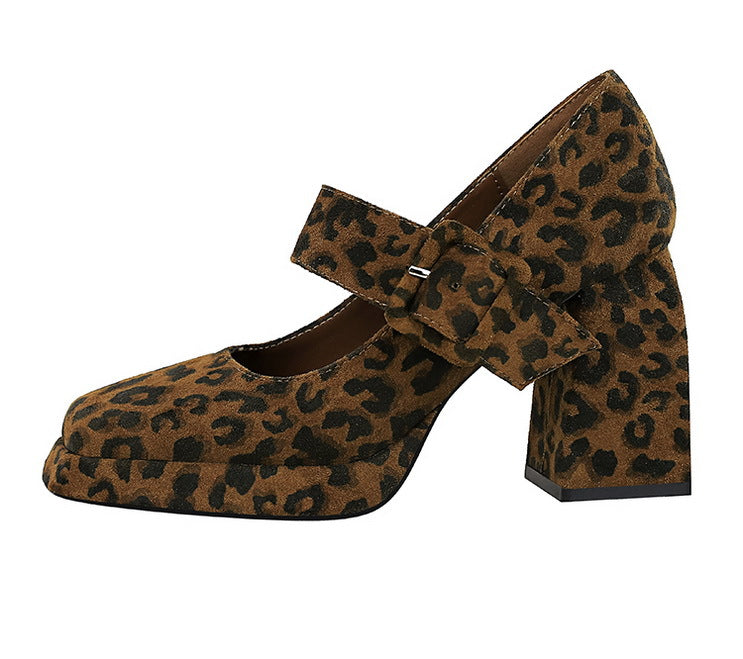 BIGTREE shoes Spring Chunky Women Pumps Belt buckle High Heels Square headed platform heels Suede Block Heels Ladies shoes New