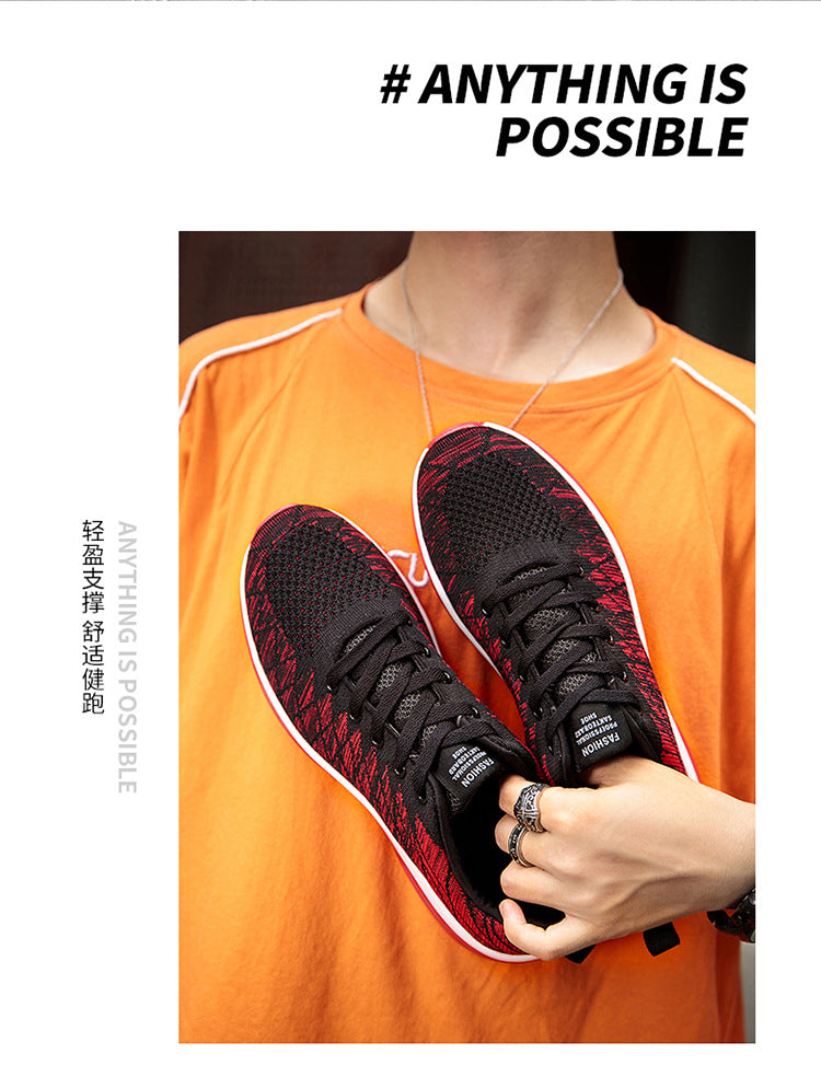 Men's Shoes 2025 Spring New Fluorescent Green Sports Breathable Mesh Air Cushion Non-Slip Casual Lightweight Couple Running Shoes