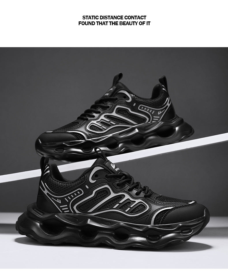 Warrior Men's Shoes 2026 New Model Breathable Hollow Soft Sole Shock Absorbing Lightweight Running Casual Sports Versatile Dad Sneakers