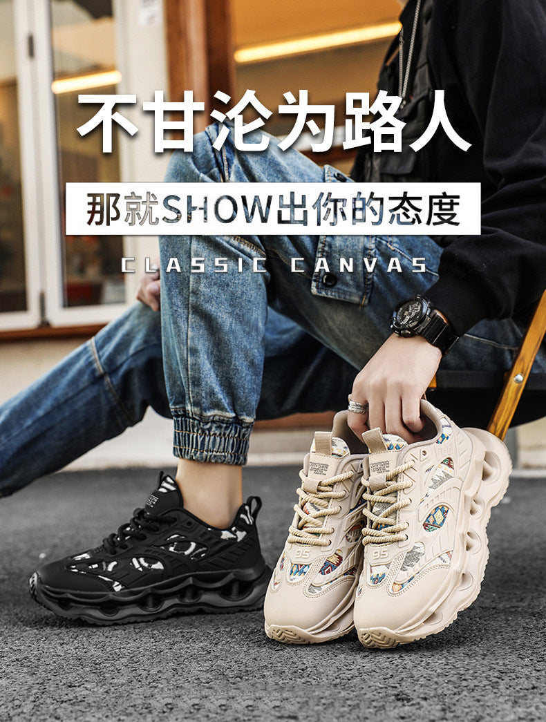 Men's Shoes 2026 New Spring Breathable Trendy Sports Casual Running Shoes for Teenagers Shock-Absorbing Height-Increasing Dad Sneakers