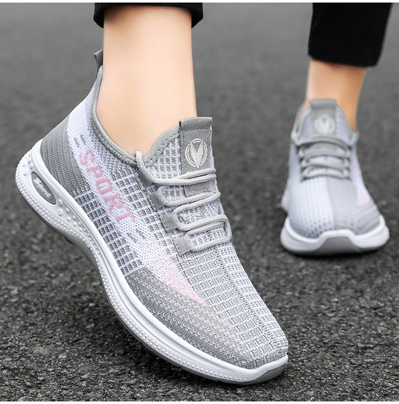 Sports Shoes for Women, Summer New Breathable Mesh Shoes, Fly-Knit Soft-Soled Running Shoes, Comfortable and Not Tiring for Feet, Casual Women's Shoes