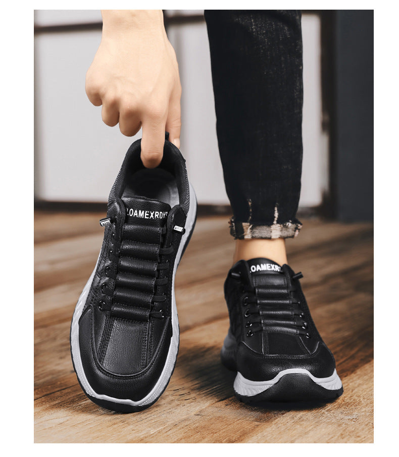 Casual Sports Leather Shoes Men's 2025 New Soft Sole Non-Slip Wear-Resistant Lightweight Fashionable Breathable Forrest Gump Shoes sneaker