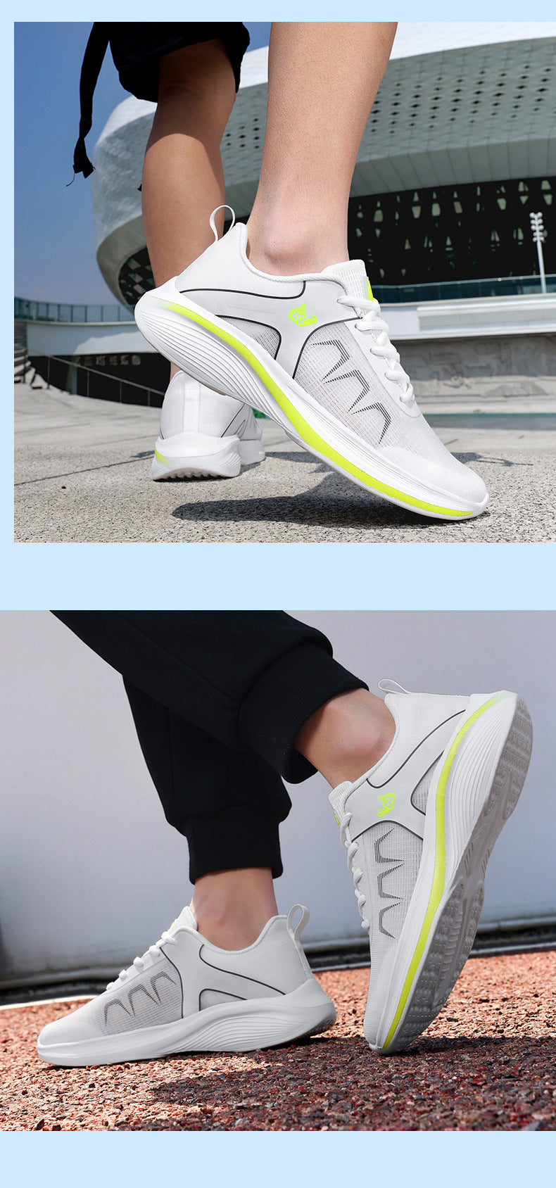 Large Size 45 New Breathable Lightweight Men's Running Shoes, High-End Trendy White Sneakers, Fashionable Sports Running Shoes