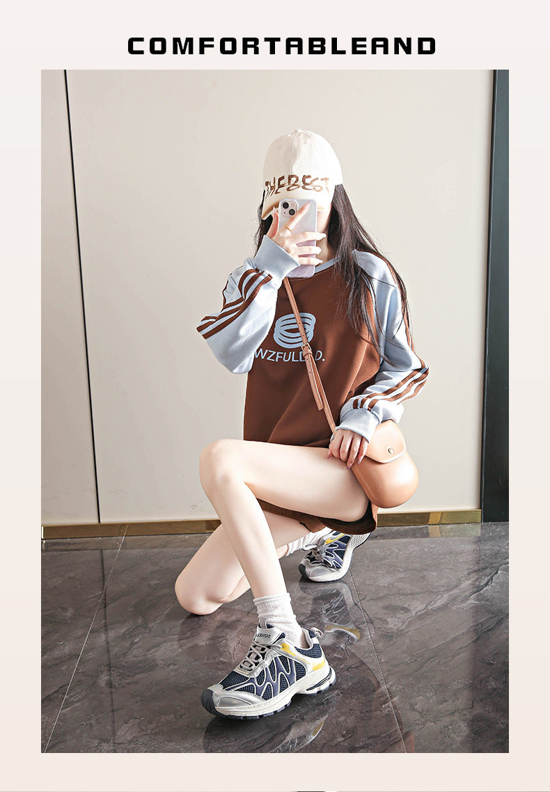 Dad Shoes for Women 2025 New Mesh Breathable Jogging Shoes Thick Sole Heightening Casual Sports Shoes