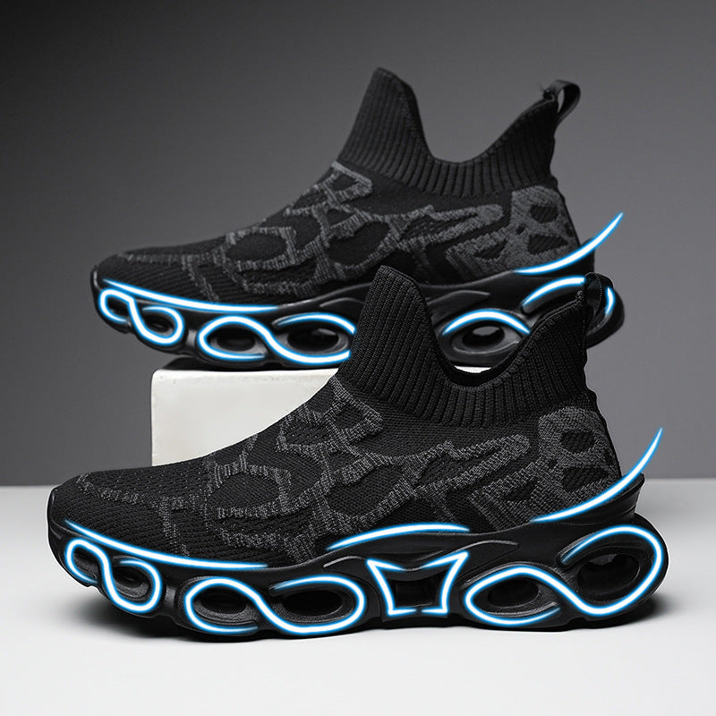 Men's Shoes Summer Breathable Flying Knitting Socks Men's Mesh Shoes Casual sneaker Blade Cross-border plus size Running Shoes Trendy