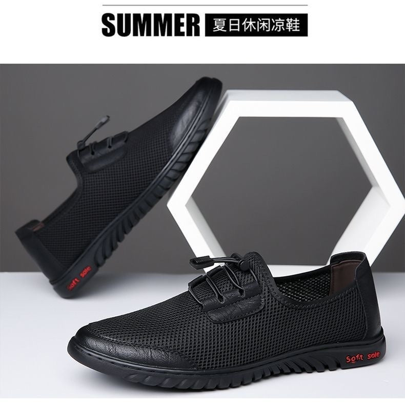 2026 Summer Men's Shoes New Sports Casual Shoes Lightweight Breathable Mesh Shoes Non-Slip Soft Sole Driving Shoes Slip-On