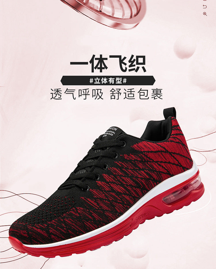 Men's Shoes 2025 Spring New Fluorescent Green Sports Breathable Mesh Air Cushion Non-Slip Casual Lightweight Couple Running Shoes