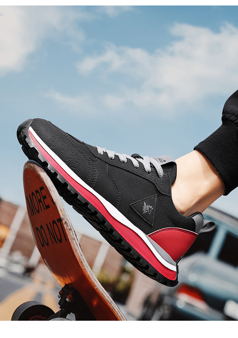 Summer Sports Shoes for Men, Casual Running Shoes, Breathable Mesh Shock-Absorbing Lightweight Soft-Soled British Style Men's Shoes, Moral Training Shoes