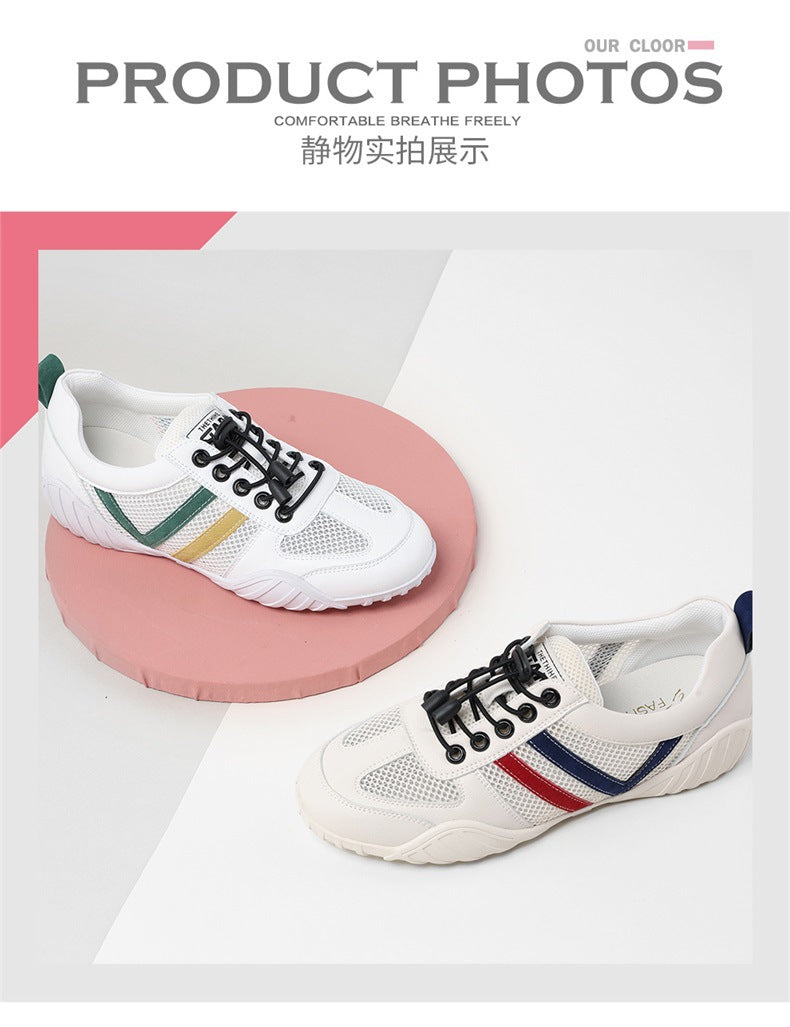 Shoes 2025 New Women's Sports Casual Shoes Ins All-match Summer Mesh Shoes Breathable Mesh Flat White Shoes Trendy